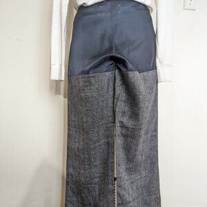 maison martin margiela navy grey linen rayon pants herringbone used vintage